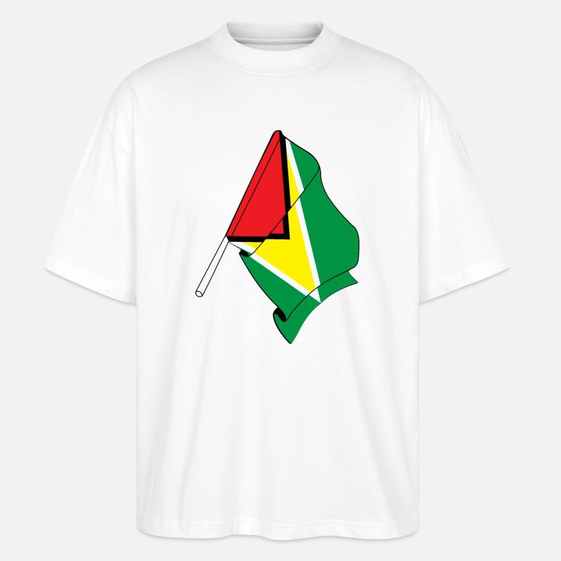 Drapeau de la Guyane - T-shirt bio Blaster 2.0 coupe oversize Stanley/Stella Unisexe - blanc