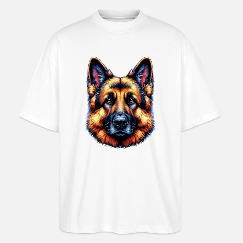Deutscher Schäferhund Rex - Stanley/Stella Oversized Unisex Bio T-Shirt Blaster 2.0 - Weiß