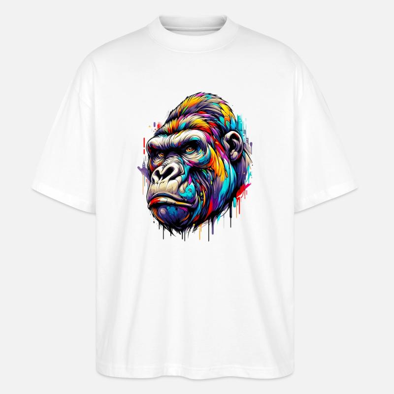 Gorilla - Stanley/Stella Oversized Unisex Bio T-Shirt Blaster 2.0 - Weiß