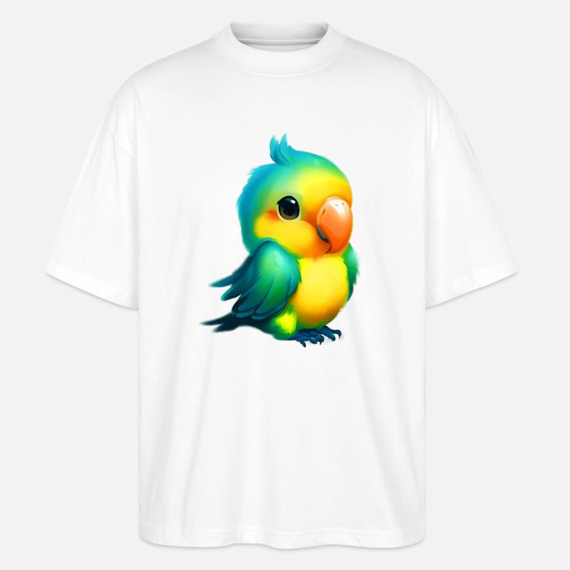 Papagei - Stanley/Stella Oversized Unisex Bio T-Shirt Blaster 2.0 - Weiß