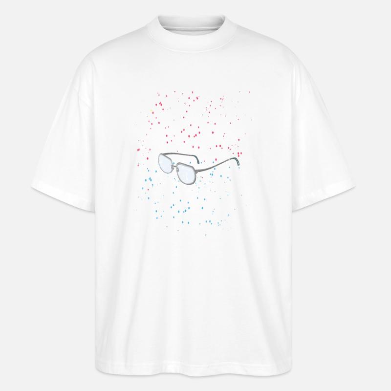 glasses in the space - Stanley/Stella Oversized Unisex Bio T-Shirt Blaster 2.0 - Weiß
