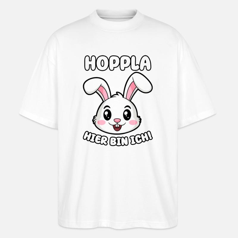 Hoppla hier bin ich! - Stanley/Stella Oversized Unisex Bio T-Shirt Blaster 2.0 - Weiß