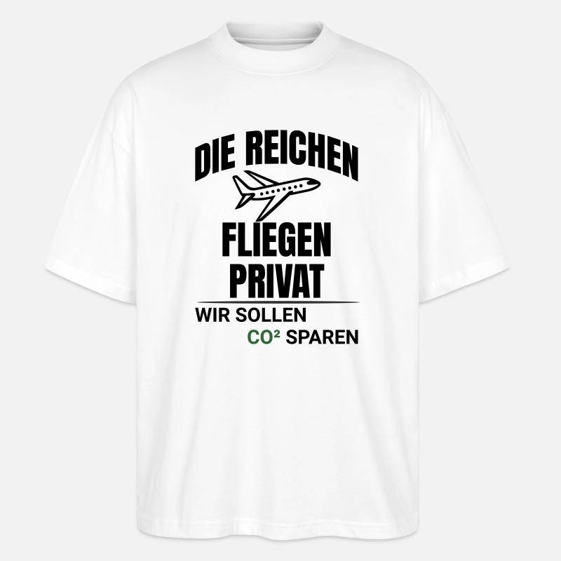 Abstraktes CO2 Klimaschutz Design - Stanley/Stella Oversized Unisex Bio T-Shirt Blaster 2.0 - Weiß