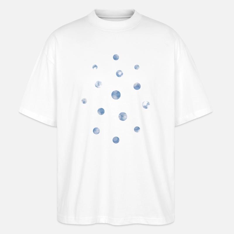 Blue Bokeh Light Points Pattern - Stanley/Stella Oversized Unisex Organic T-shirt Blaster 2.0 - white