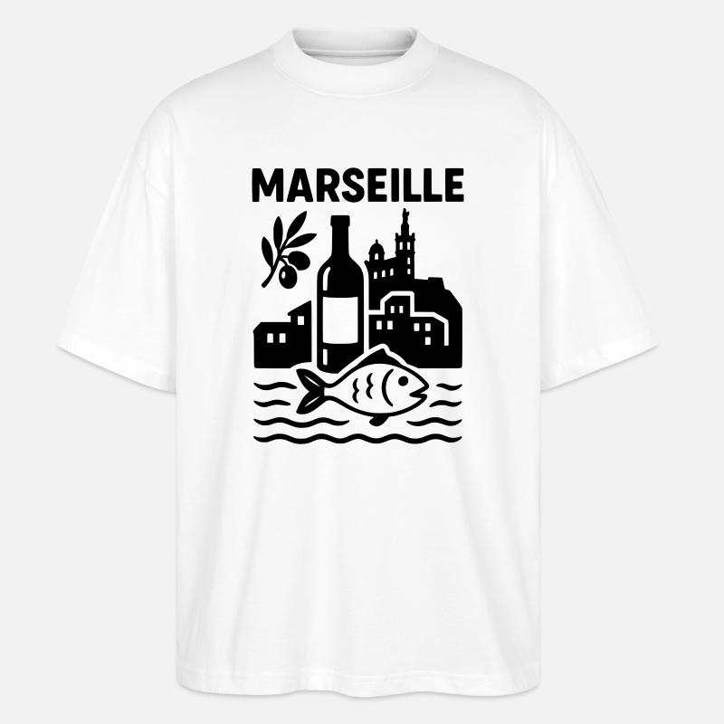 marseille silhouette - Stanley/Stella Oversized Unisex Bio T-Shirt Blaster 2.0 - Weiß
