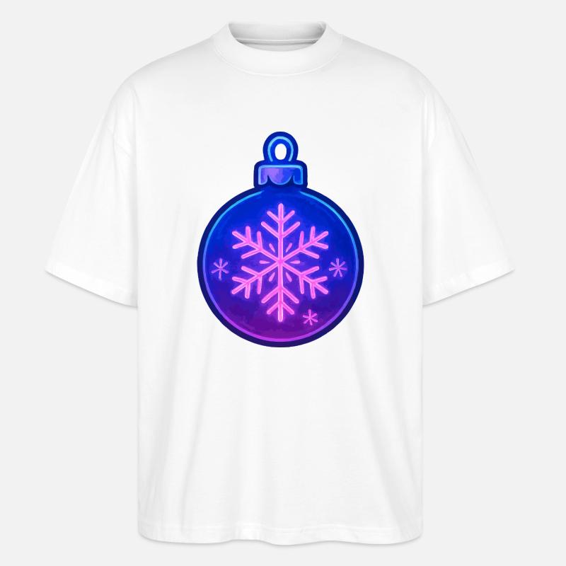 Weihnachtskugel Ornament - Stanley/Stella Oversized Unisex Bio T-Shirt Blaster 2.0 - Weiß