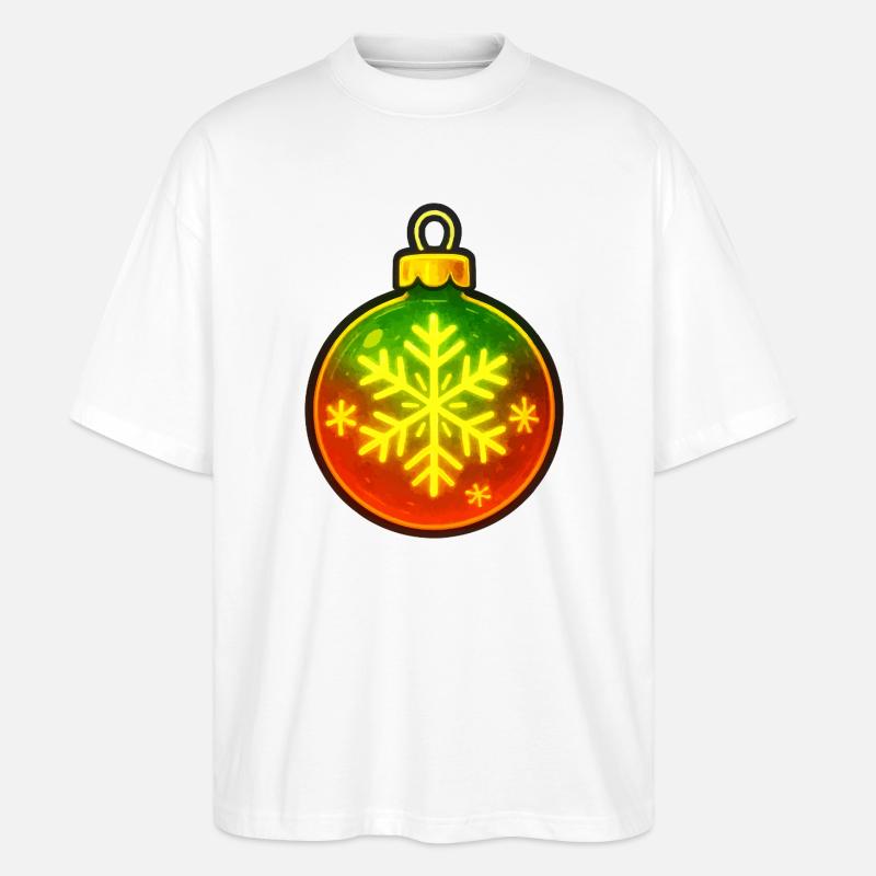 Weihnachtskugel Schneeflocke Ornament - Stanley/Stella Oversized Unisex Bio T-Shirt Blaster 2.0 - Weiß
