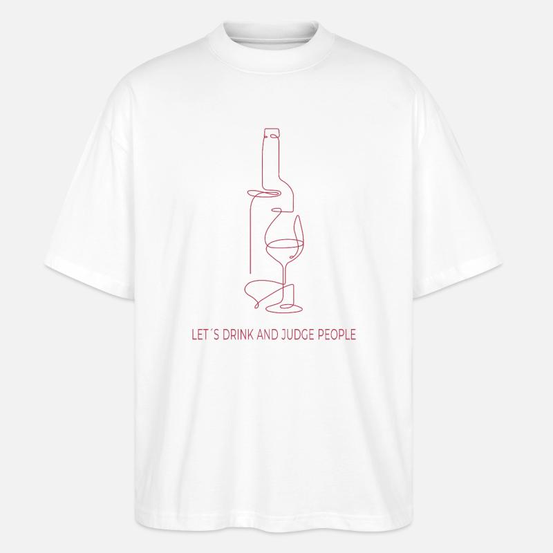 Drinks & Judging – One Line Art - Stanley/Stella Oversized Unisex Bio T-Shirt Blaster 2.0 - Weiß