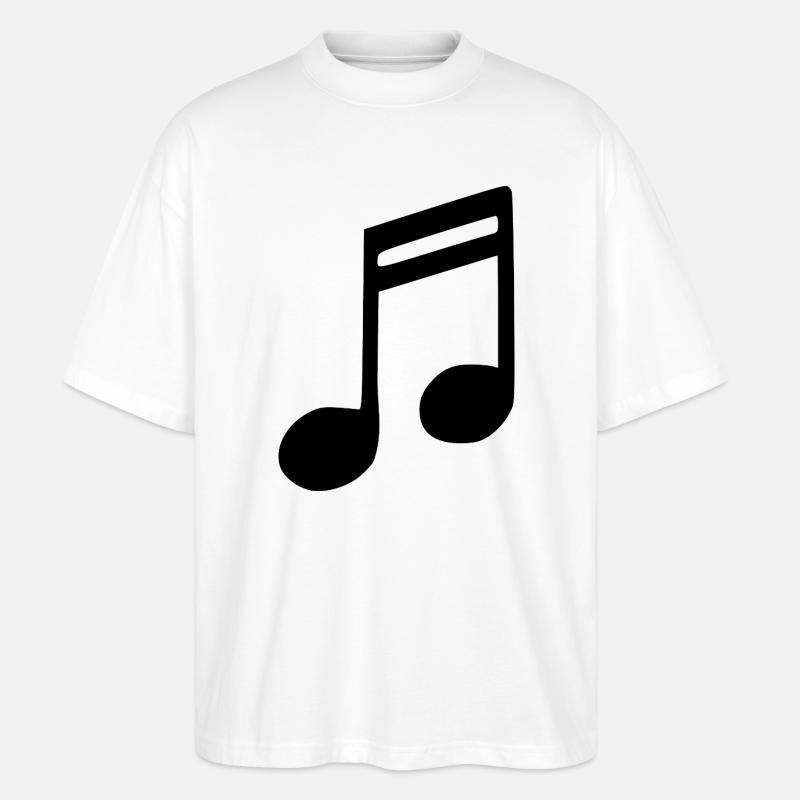 Musik Note Musiknote schwarz - Stanley/Stella Oversized Unisex Bio T-Shirt Blaster 2.0 - Weiß