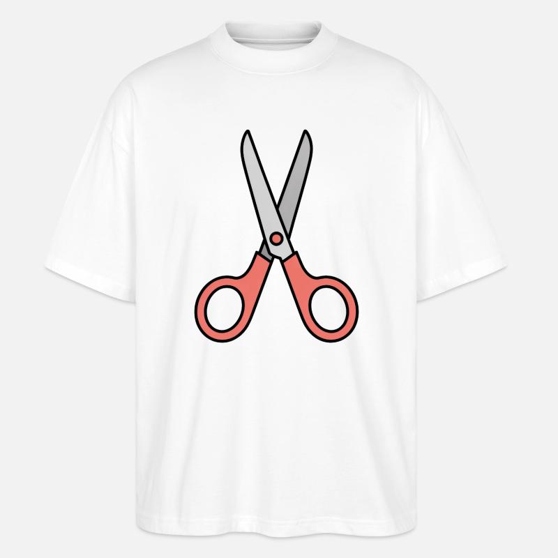 Ciseaux - Ciseaux de bande dessinée - T-shirt bio Blaster 2.0 coupe oversize Stanley/Stella Unisexe - blanc