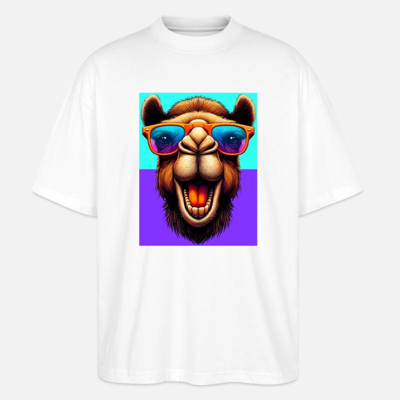 Kamel - Stanley/Stella Oversized Unisex Bio T-Shirt Blaster 2.0 - Weiß