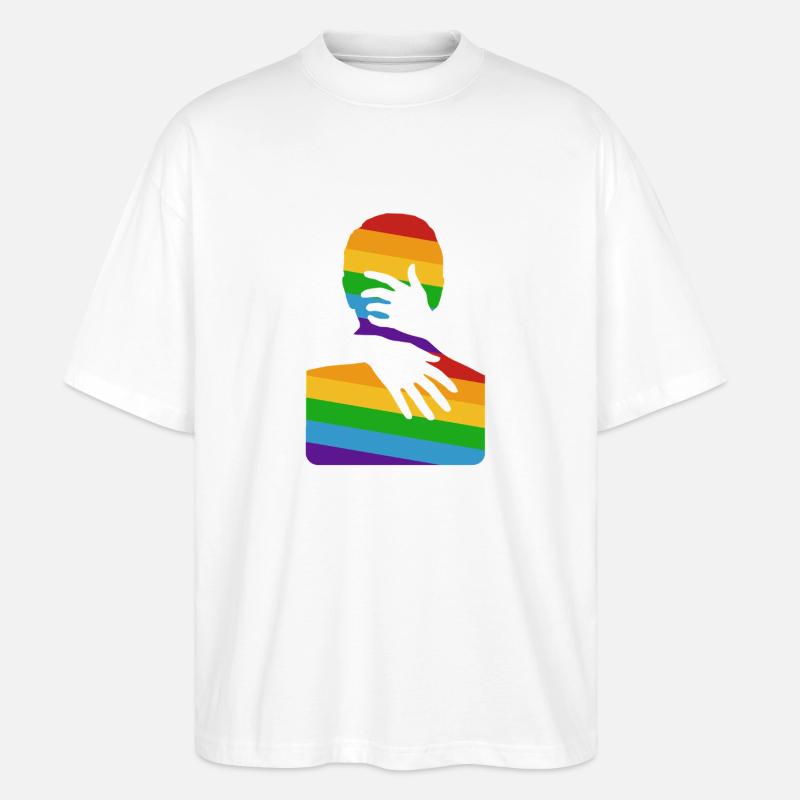 Prends-moi dans tes bras - T-shirt bio Blaster 2.0 coupe oversize Stanley/Stella Unisexe - blanc