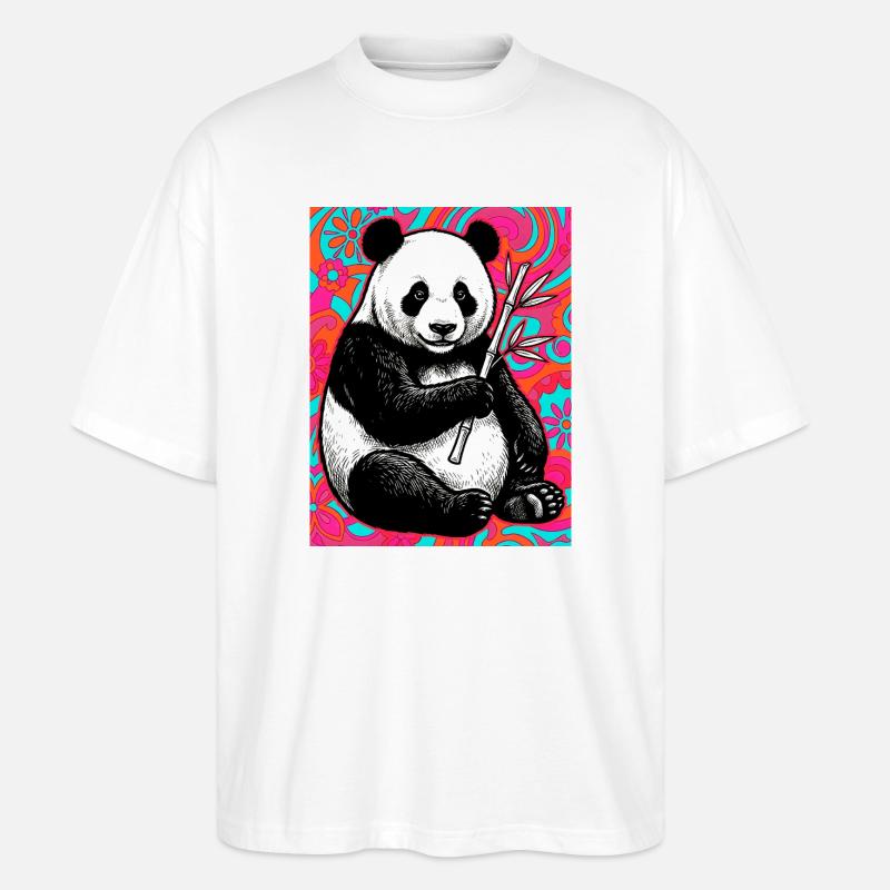 Panda - Stanley/Stella Oversized Unisex Bio T-Shirt Blaster 2.0 - Weiß