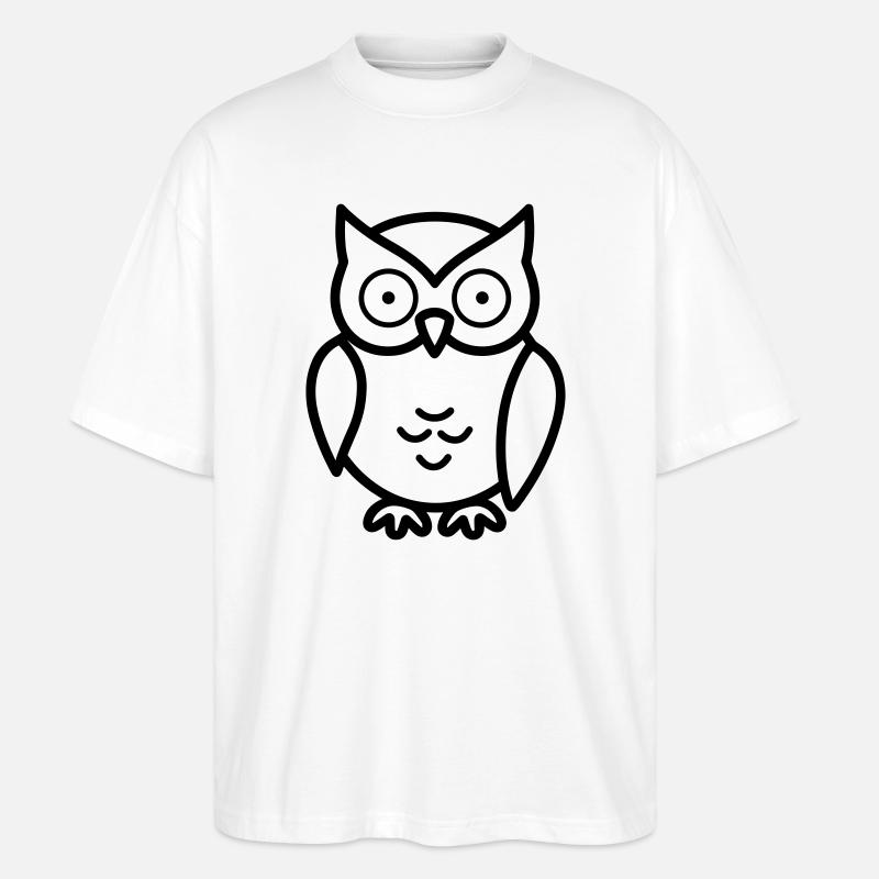 Eule - Stanley/Stella Oversized Unisex Bio T-Shirt Blaster 2.0 - Weiß