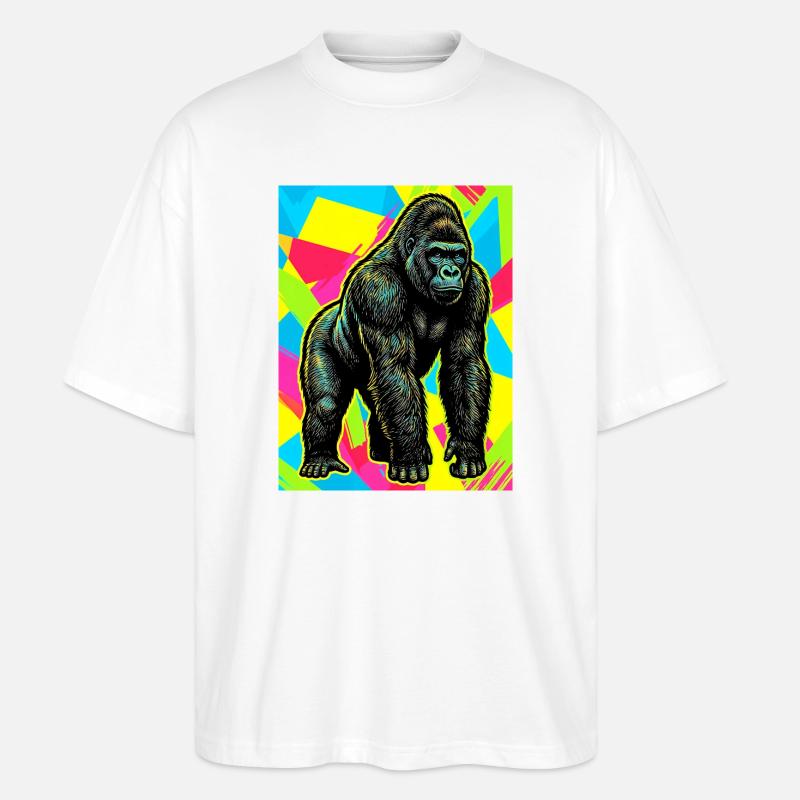 Gorilla - Stanley/Stella Oversized Unisex Bio T-Shirt Blaster 2.0 - Weiß