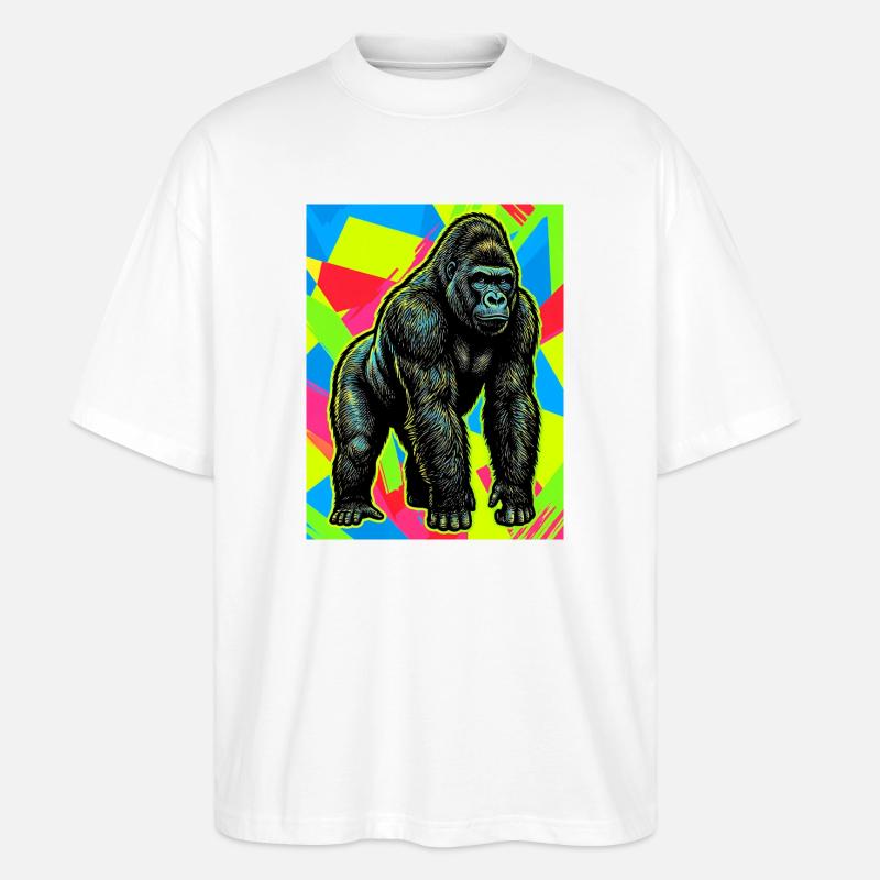 Gorilla - Stanley/Stella Oversized Unisex Bio T-Shirt Blaster 2.0 - Weiß