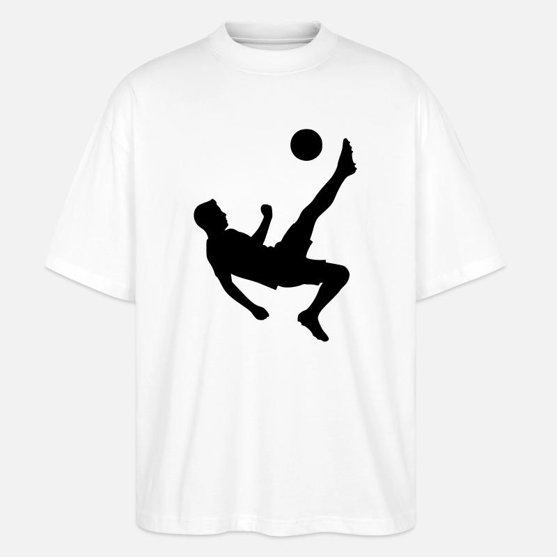 Fußball Action Schuss Silhouette Logo - Stanley/Stella Oversized Unisex Bio T-Shirt Blaster 2.0 - Weiß