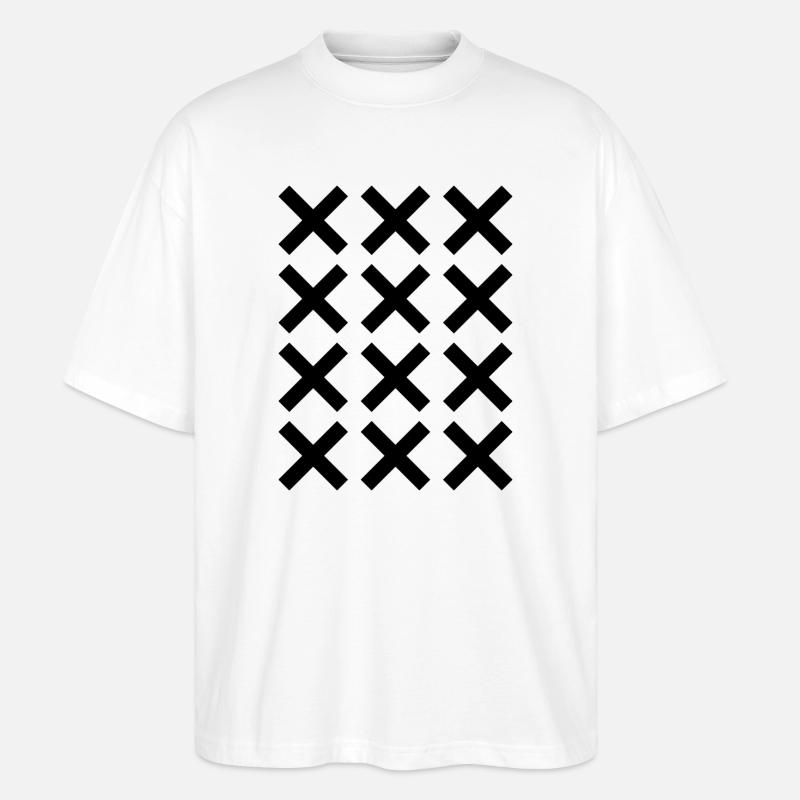 X pattern grid design - Stanley/Stella Oversized Unisex Organic T-shirt Blaster 2.0 - white