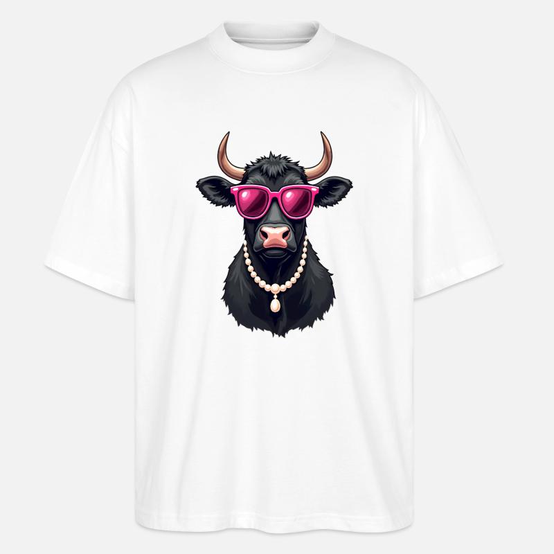 Kuh - Stanley/Stella Oversized Unisex Bio T-Shirt Blaster 2.0 - Weiß