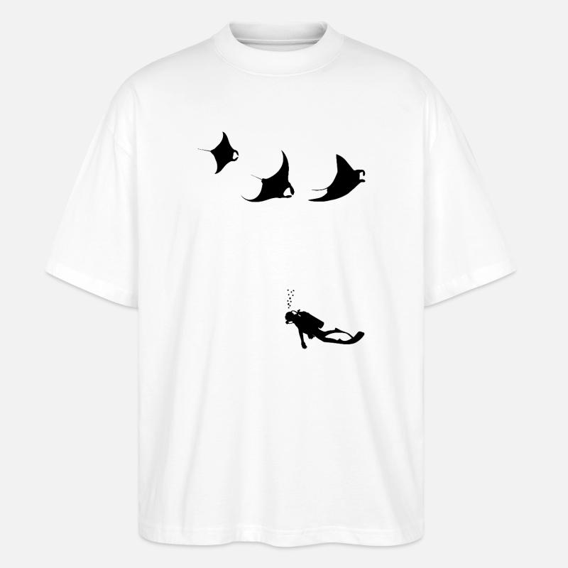 mantas_taucher - Stanley/Stella Oversized Unisex Bio T-Shirt Blaster 2.0 - Weiß