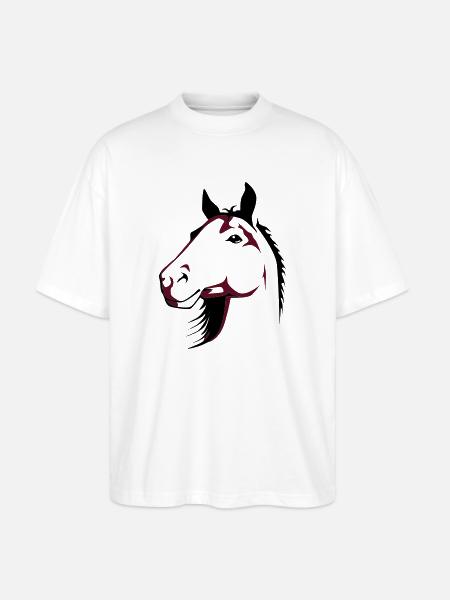 Pferd - Stanley/Stella Oversized Unisex Bio T-Shirt Blaster 2.0 - Weiß