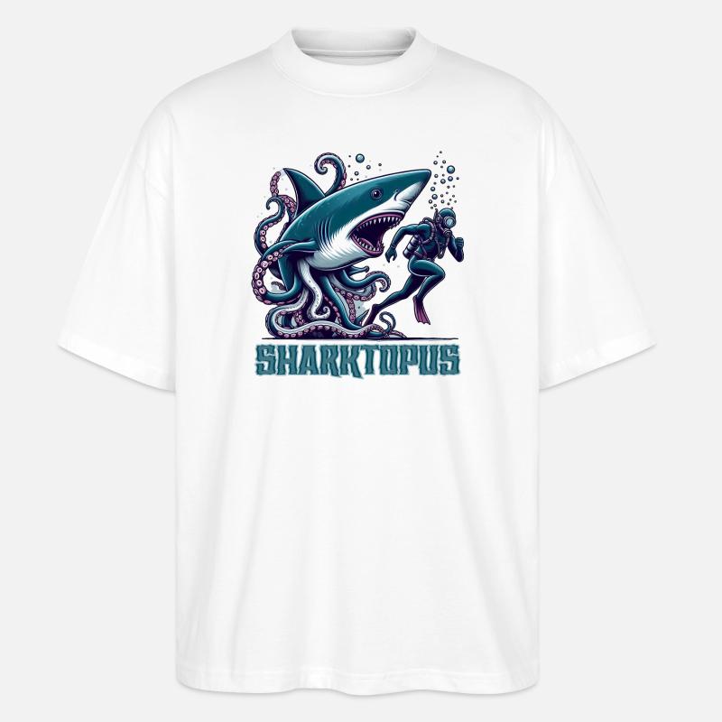 Monster-Haitopus - Stanley/Stella Oversized Unisex Bio T-Shirt Blaster 2.0 - Weiß