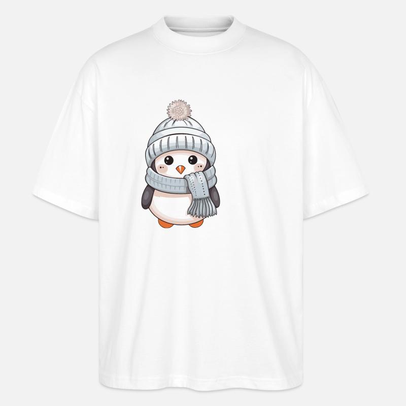Pinguin Winter Comic Niedlich - Stanley/Stella Oversized Unisex Bio T-Shirt Blaster 2.0 - Weiß
