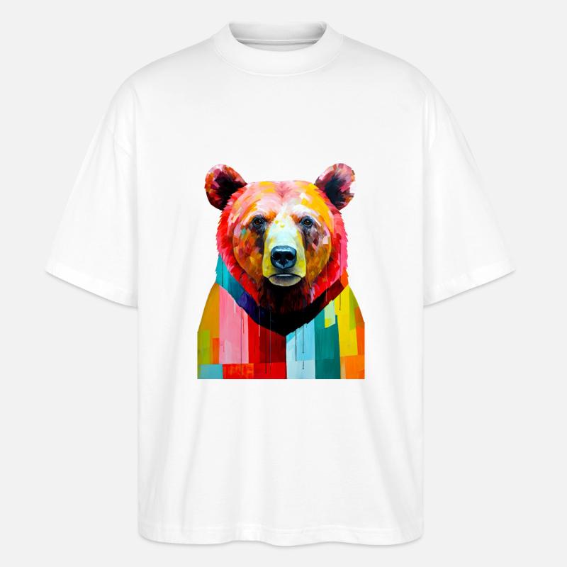 Bärentierkunst #bear - Stanley/Stella Oversized Unisex Bio T-Shirt Blaster 2.0 - Weiß