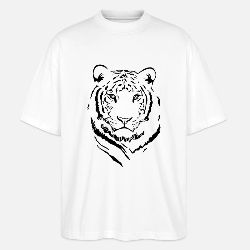 White Tiger # 1 - Stanley/Stella Oversized Unisex Bio T-Shirt Blaster 2.0 - Weiß