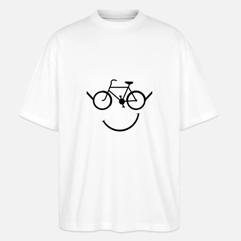 Fahrrad Smiley - Geschenk - Stanley/Stella Oversized Unisex Bio T-Shirt Blaster 2.0 - Weiß