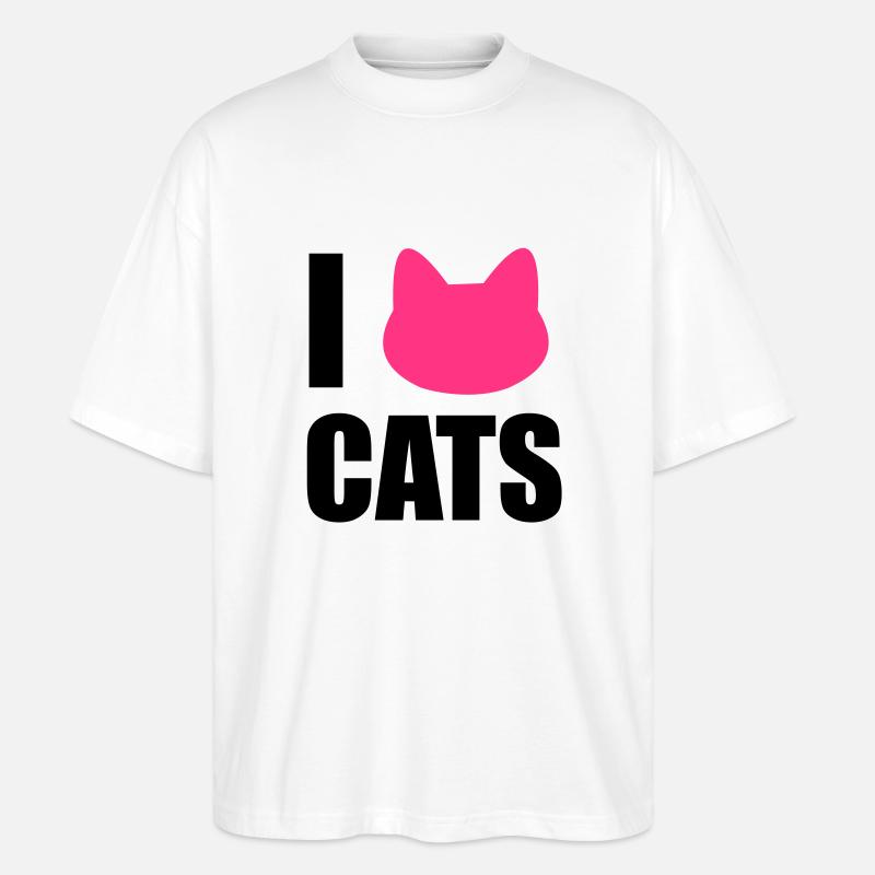 katze - Stanley/Stella Oversized Unisex Bio T-Shirt Blaster 2.0 - Weiß