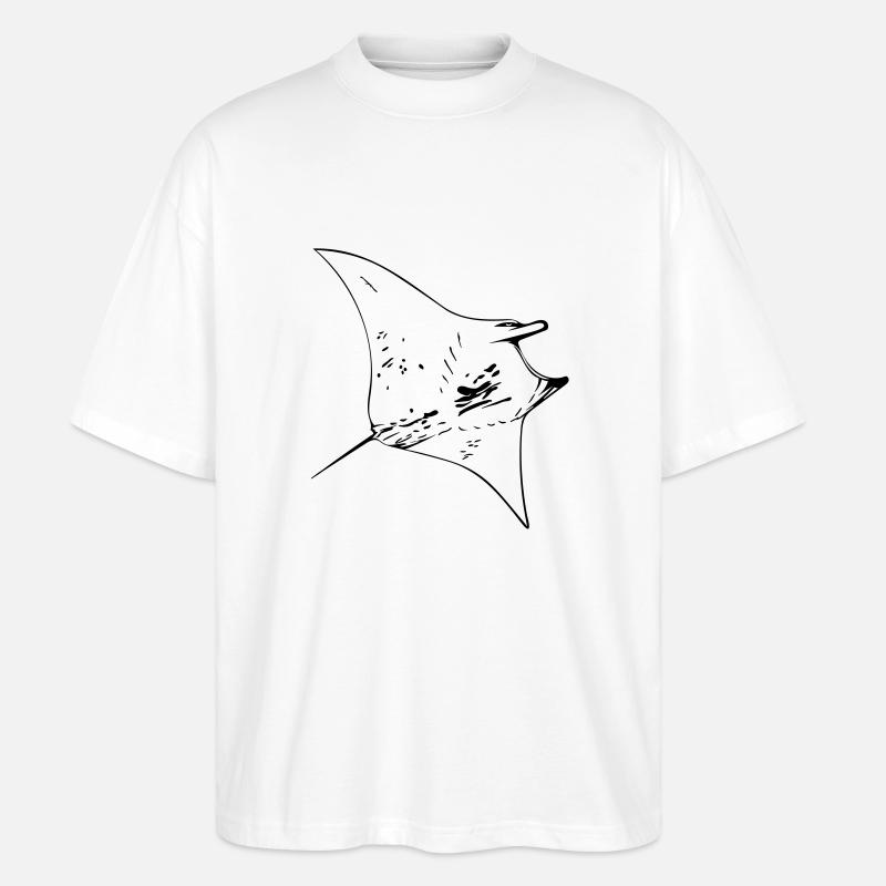 Manta Ray - Stanley/Stella Oversized Unisex Bio T-Shirt Blaster 2.0 - Weiß