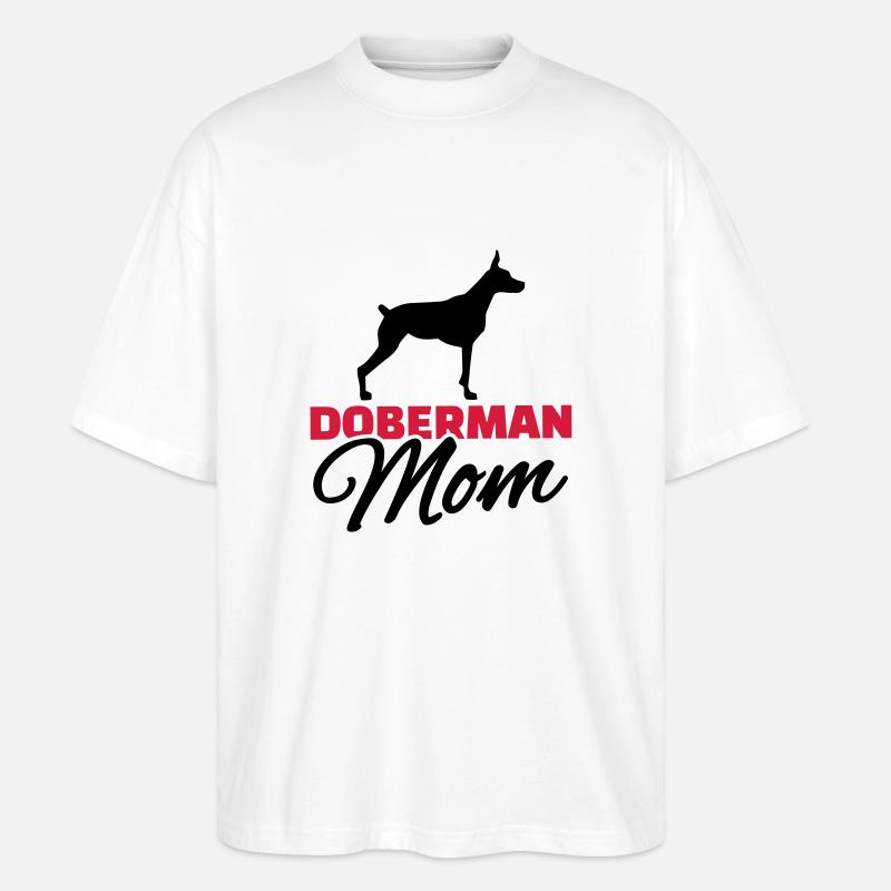 Doberman Mom - T-shirt bio Blaster 2.0 coupe oversize Stanley/Stella Unisexe - blanc