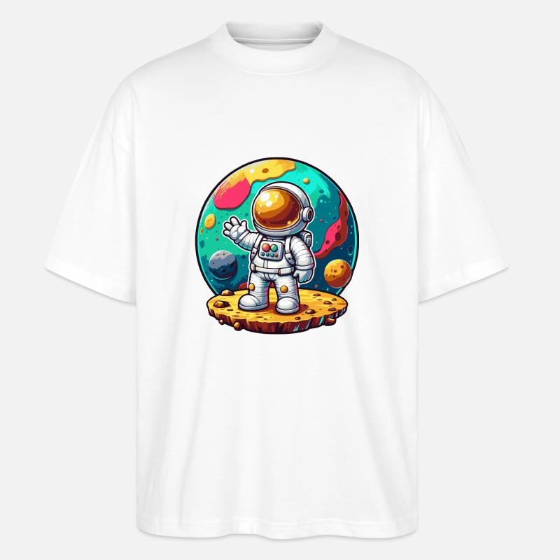 Kleiner Astronaut - Stanley/Stella Oversized Unisex Bio T-Shirt Blaster 2.0 - Weiß