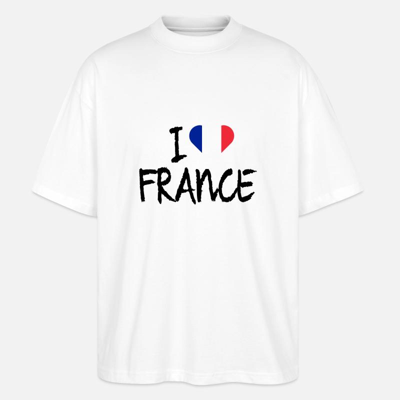 Frankreich - Stanley/Stella Oversized Unisex Bio T-Shirt Blaster 2.0 - Weiß