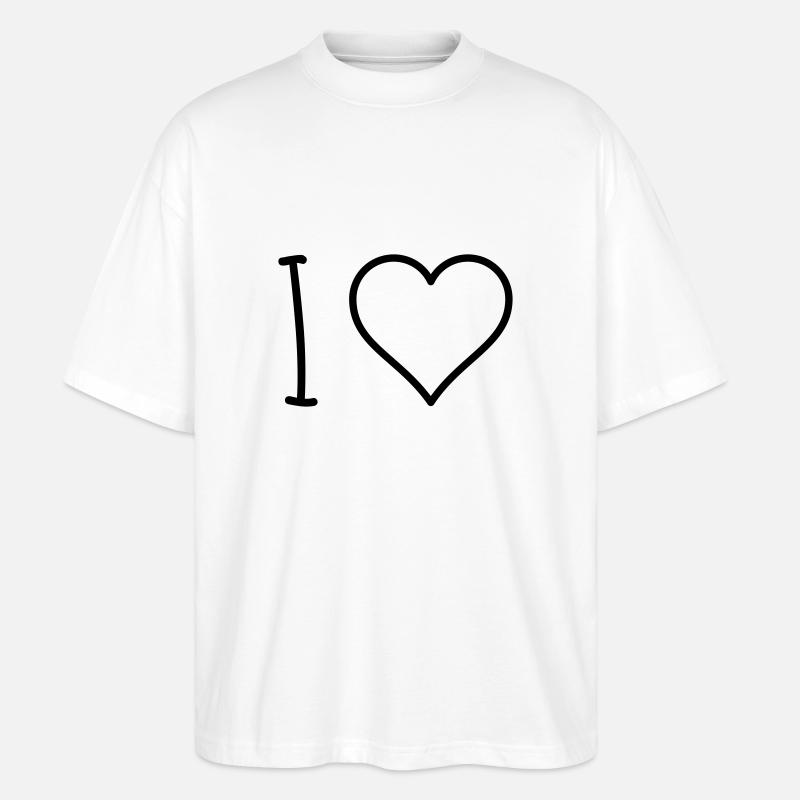 I Love - Stanley/Stella Oversized Unisex Bio T-Shirt Blaster 2.0 - Weiß