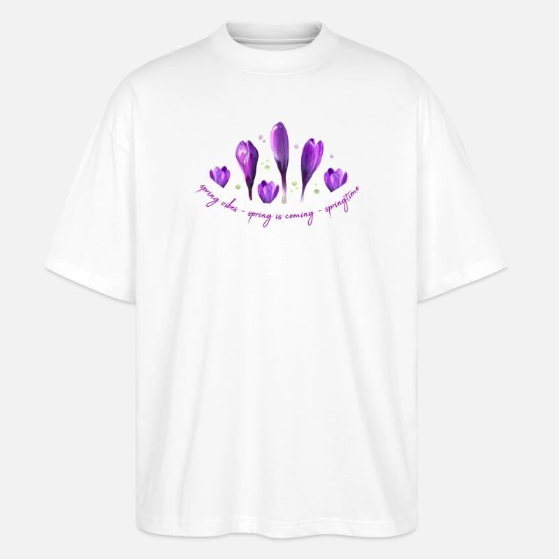 Krokusse Frühling - Stanley/Stella Oversized Unisex Bio T-Shirt Blaster 2.0 - Weiß