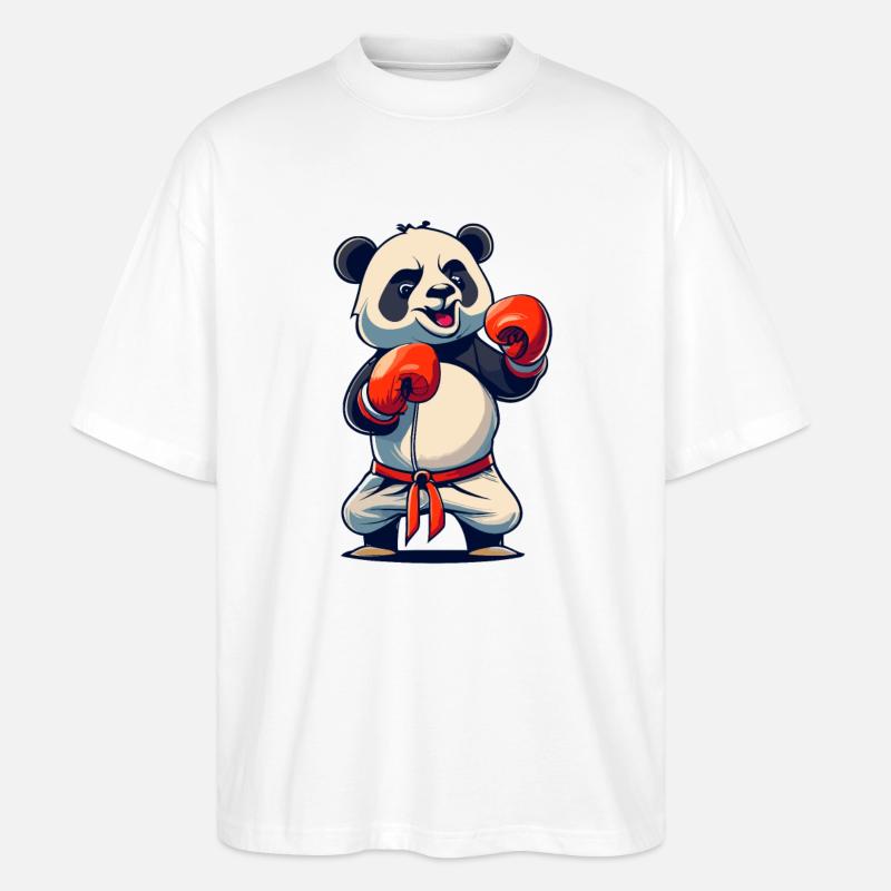 Boxe Panda - T-shirt bio Blaster 2.0 coupe oversize Stanley/Stella Unisexe - blanc