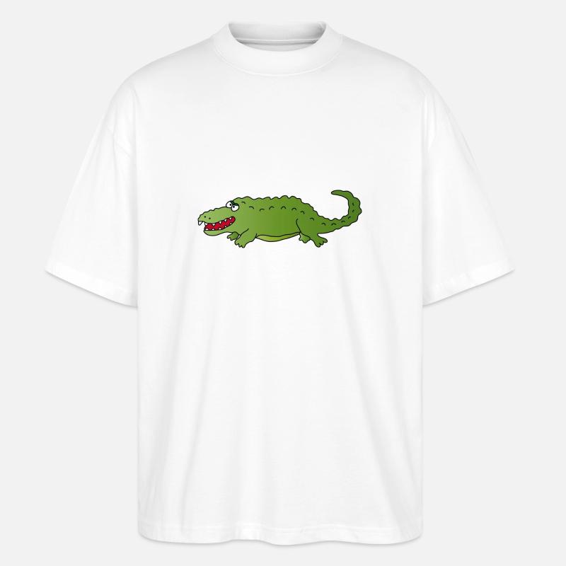 Krokodil - Stanley/Stella Oversized Unisex Bio T-Shirt Blaster 2.0 - Weiß