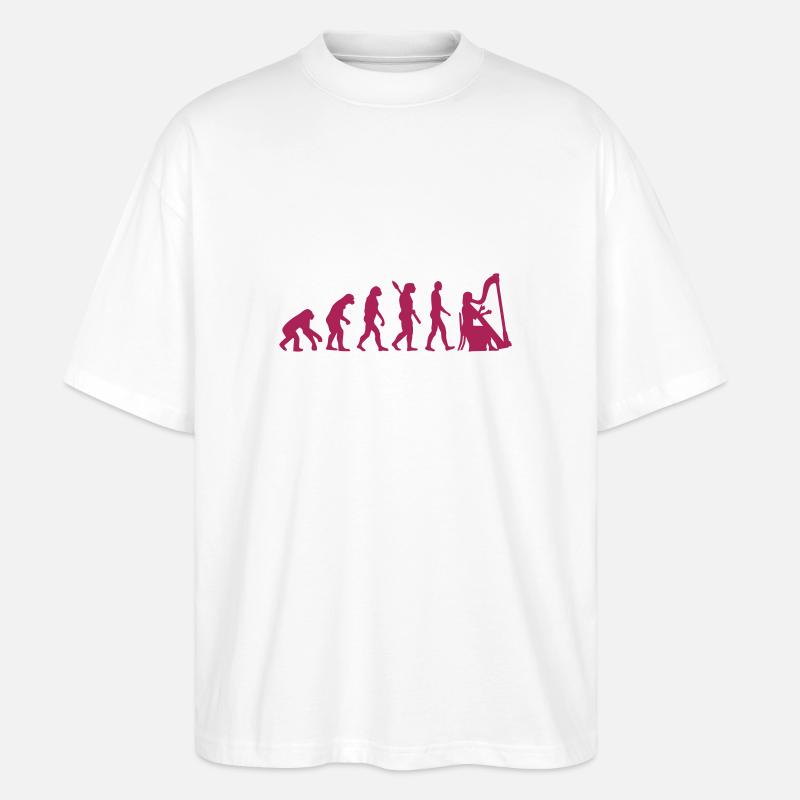 Harfe - Stanley/Stella Oversized Unisex Bio T-Shirt Blaster 2.0 - Weiß