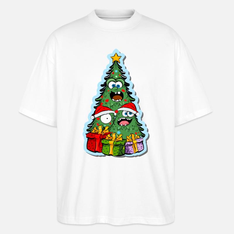 lustiger Weihnachtsbaum - Stanley/Stella Oversized Unisex Bio T-Shirt Blaster 2.0 - Weiß