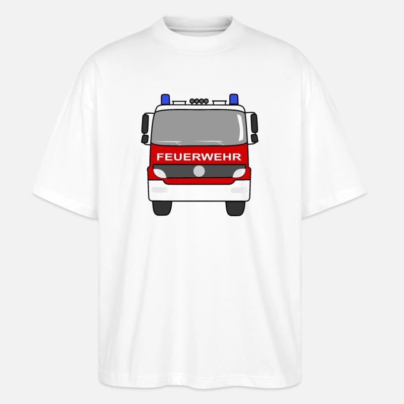 Feuerwehrauto - Stanley/Stella Oversized Unisex Bio T-Shirt Blaster 2.0 - Weiß