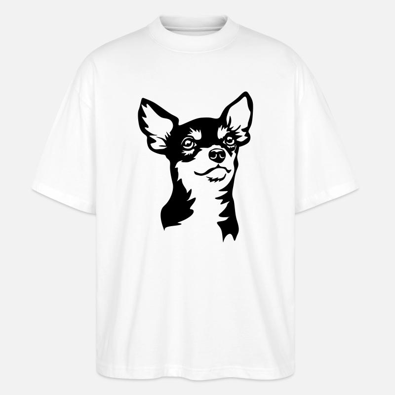 Chihuahua Kopf - Stanley/Stella Oversized Unisex Bio T-Shirt Blaster 2.0 - Weiß