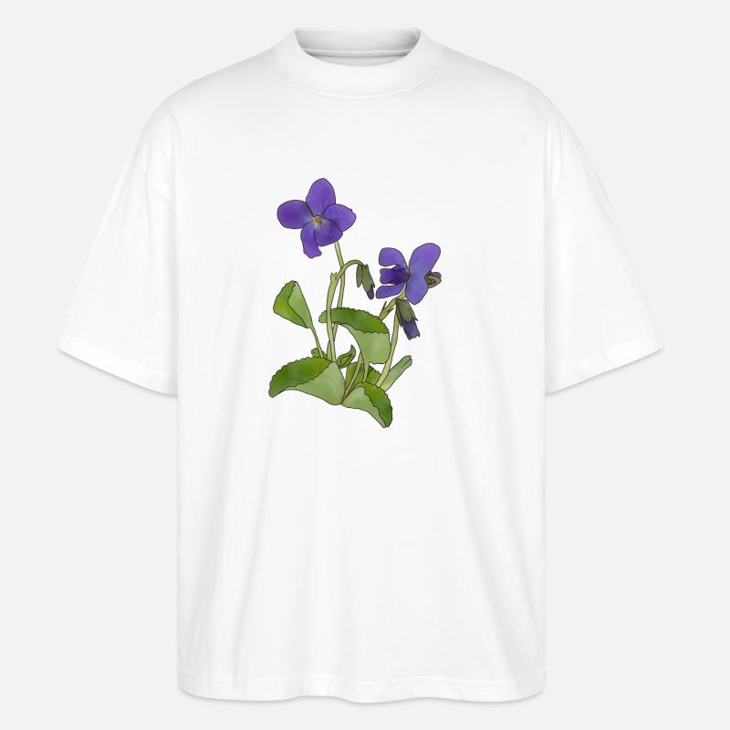 Veilchen - Stanley/Stella Oversized Unisex Bio T-Shirt Blaster 2.0 - Weiß