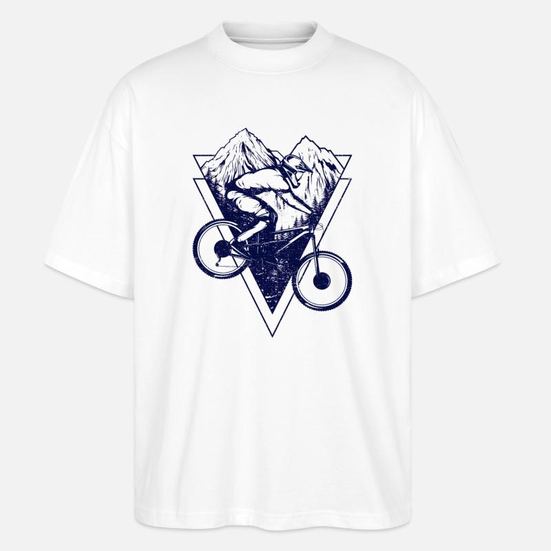 Triangles du VTT - T-shirt bio Blaster 2.0 coupe oversize Stanley/Stella Unisexe - blanc