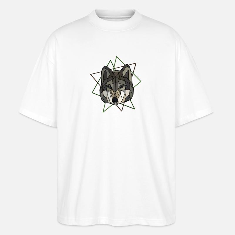 Wolf - Stanley/Stella Oversized Unisex Bio T-Shirt Blaster 2.0 - Weiß