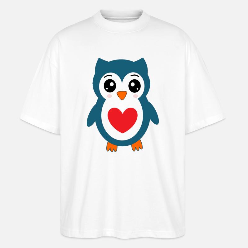 Eule blaue Eule  - Stanley/Stella Oversized Unisex Bio T-Shirt Blaster 2.0 - Weiß