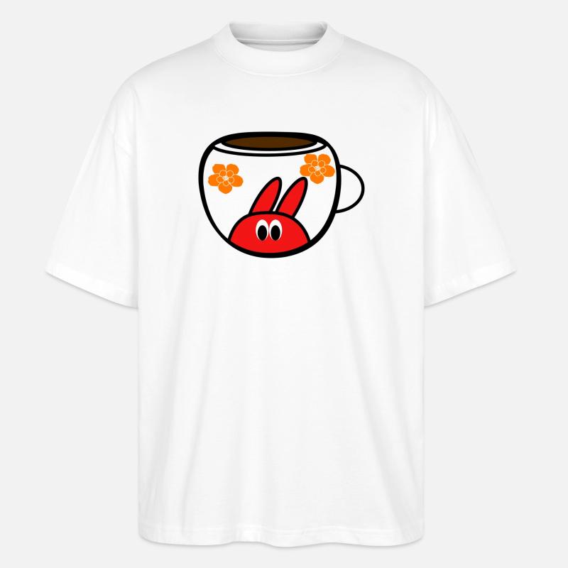 Kaffeezeit - Stanley/Stella Oversized Unisex Bio T-Shirt Blaster 2.0 - Weiß