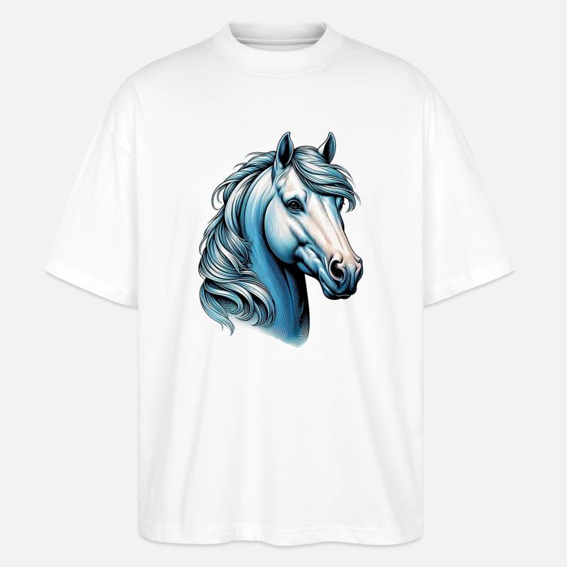 Pferd - Stanley/Stella Oversized Unisex Bio T-Shirt Blaster 2.0 - Weiß