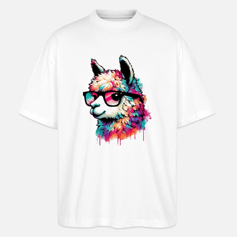 Alpaca - Stanley/Stella Oversized Unisex Organic T-shirt Blaster 2.0 - white